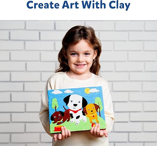 Miniatura 3 de Skillmatics Kit de arte y manualidades - Colorea con arcilla, arte sin ensuciar, crea un lienzo de arcilla de cachorros en el parque, regalos para