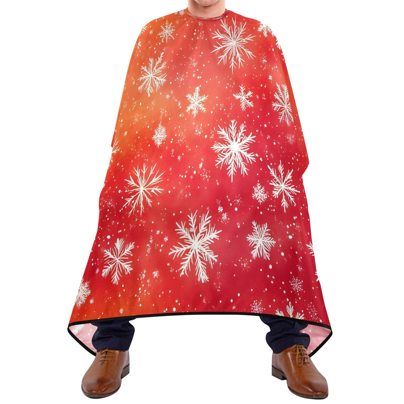 BOESI Watercolor Snowflake Pattern Barber Shawl, Waterproof Haircut Shawl, Haircut Salon Apron, Shaving Bib, 55 x 65 inches