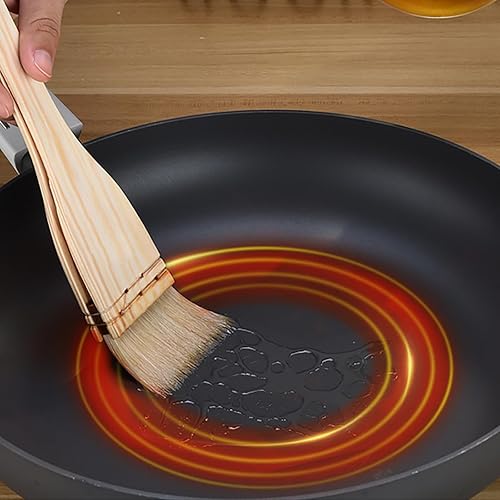 Miniatura 7 de 3 cepillos de repostería con cerdas de cabra y asas de madera dura, cepillo para hornear, asar a la parrilla, cocinar y untar aceite, mantequilla,