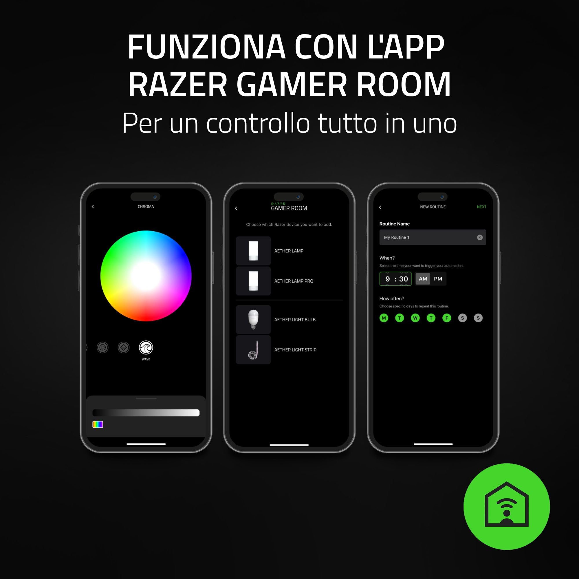 Razer Aether Lampada smart - Lampada LED per case smart (Illuminazione omnidirezionale, Con tecnologia Chroma RGB, Compatibilità con Matter, Funziona con l'app Casa Smart