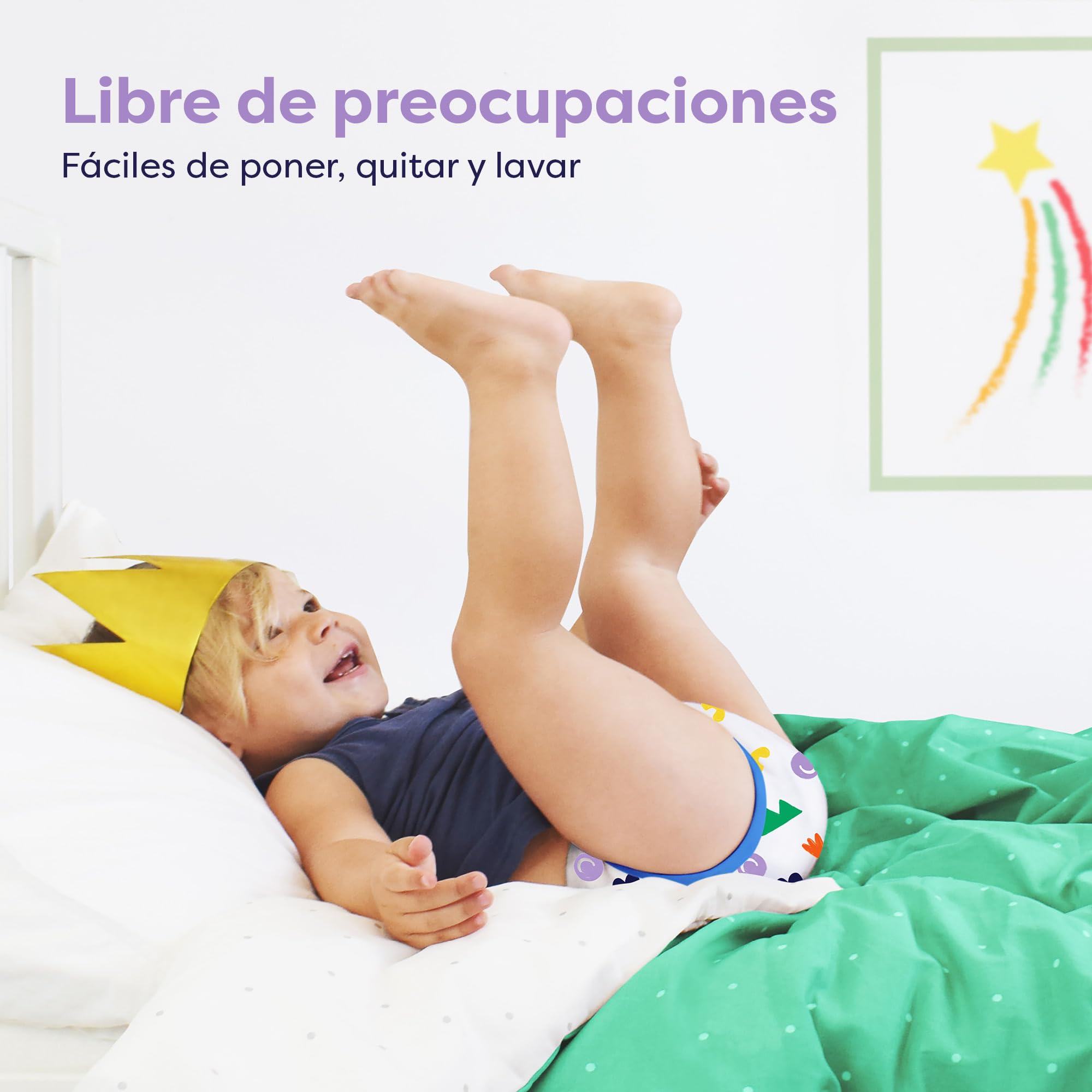 Bambino Mio Calzoncillos de aprendizaje reutilizables para bebé y niño pequeño, Pack de 3, 2-3 años, Dinos valientes, niños y niñas, ropa interior para dejar el pañal