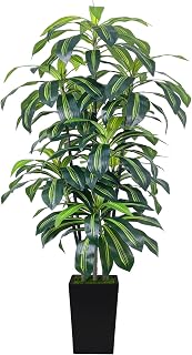 7FT Artificial Dracaena Tree, Fake Tree Indoor with Black Tall Planter,Tall Artificial Plants Indoor,Artificial Silk Tree for Home Office Decor (Black)