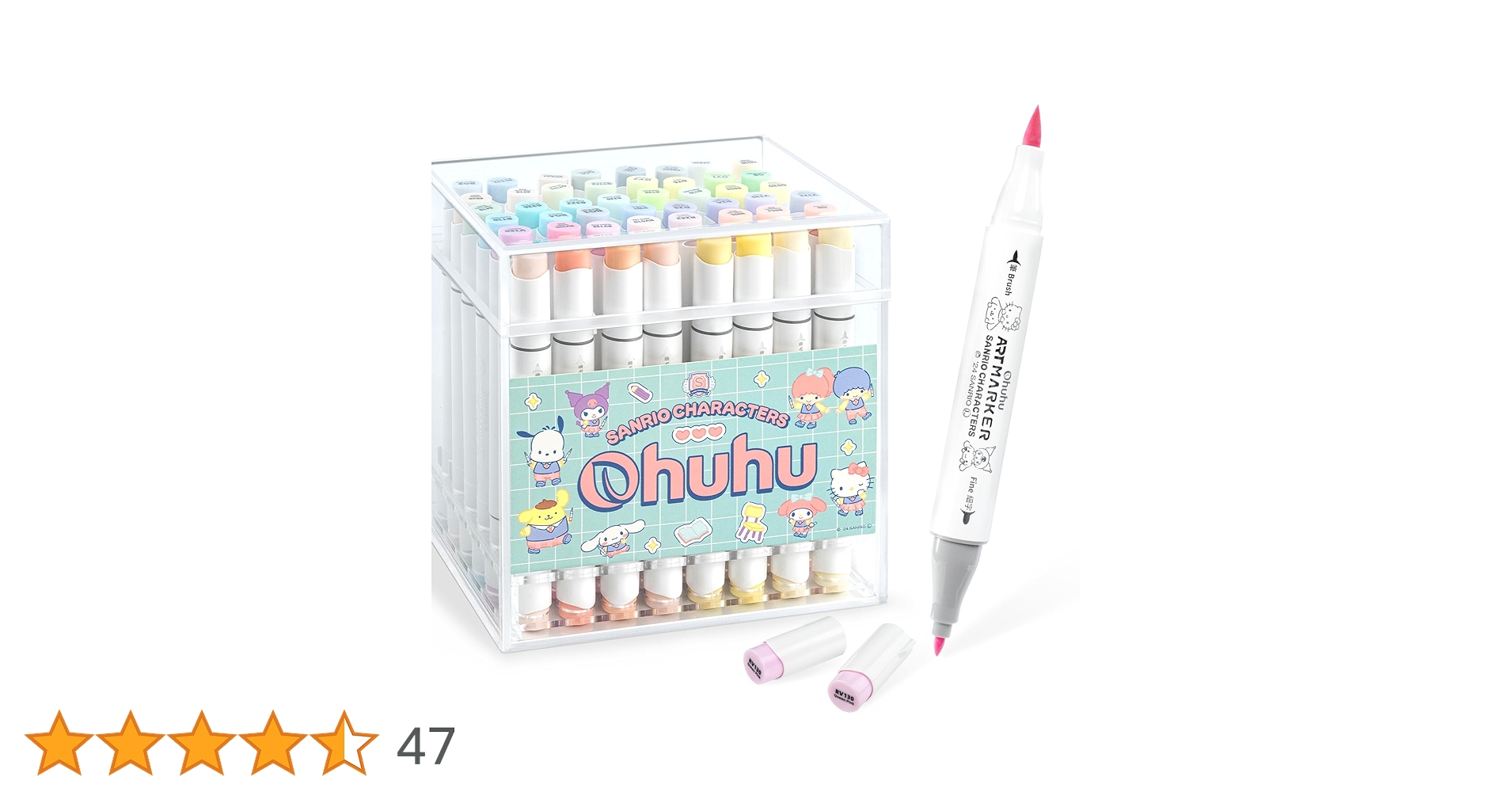 Amazon | Ohuhu イラストマーカー 筆・細字 48色 パステルカラー