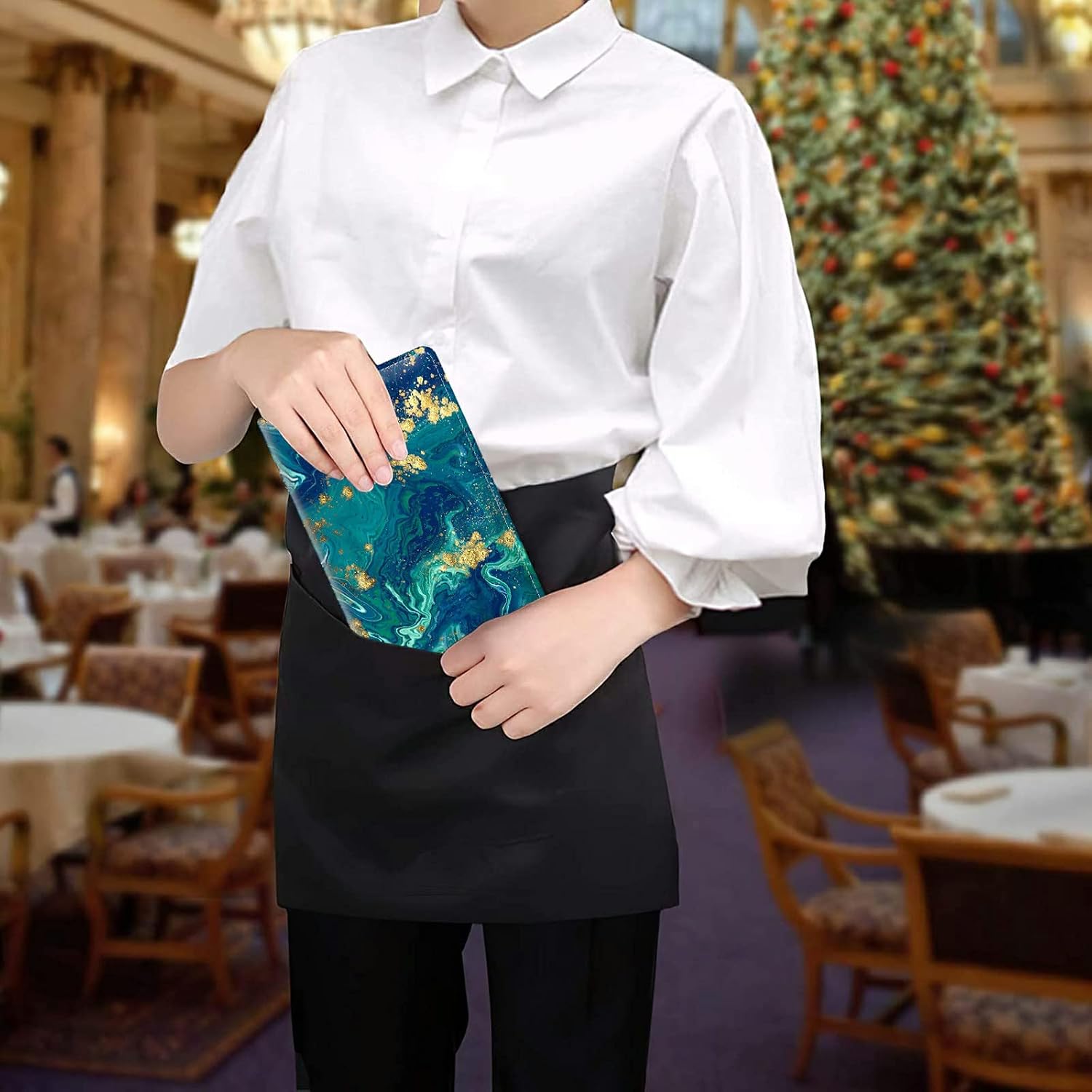 Design Your Own Photo Server Books for Waitress, Dikoer Customized Server Books for Waitress with Zipper Pockets Pen Holder for Checks Pen Holder Personal Organizer Wallet Fit Serving Aprons