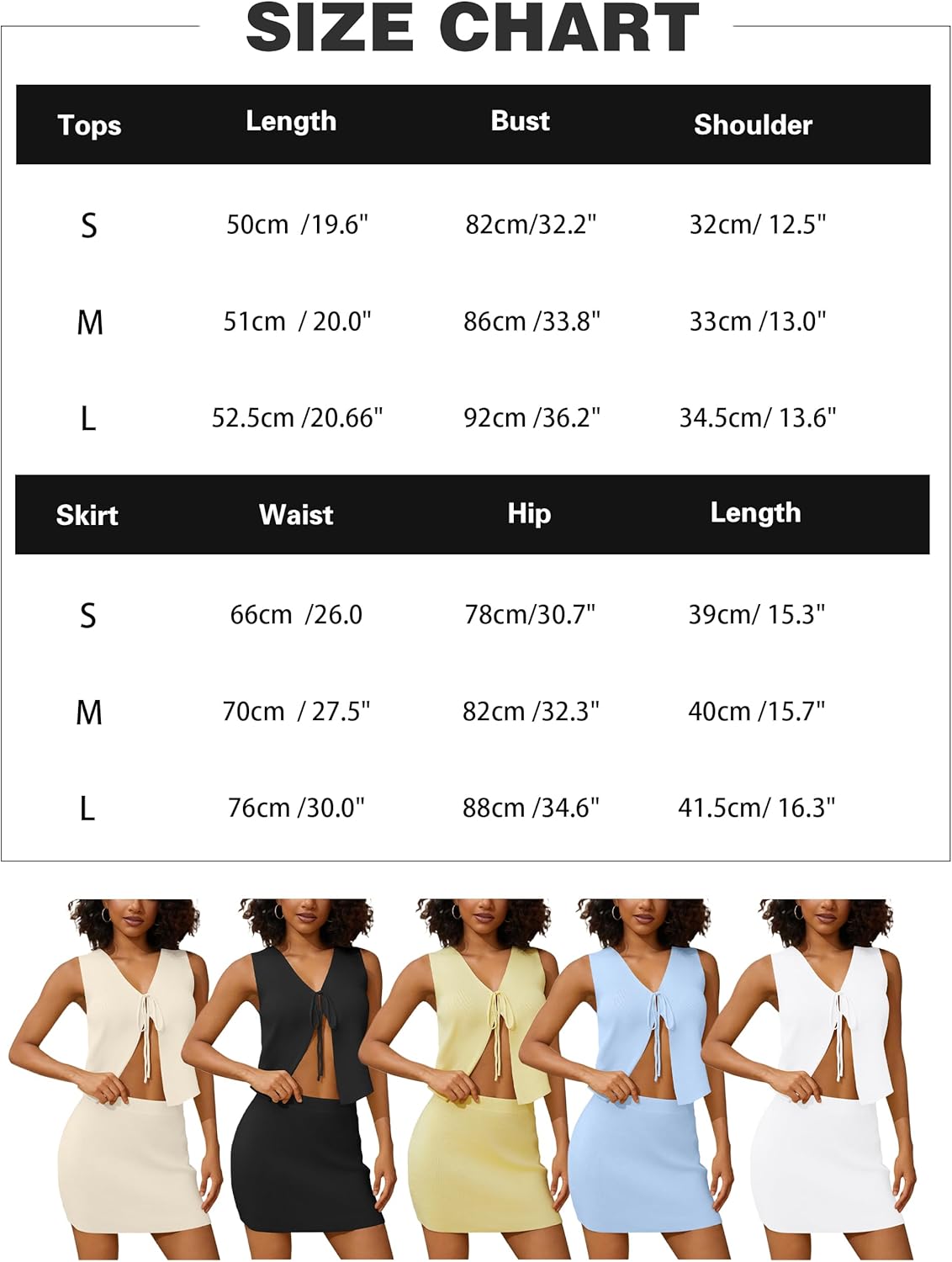 Women Sexy Knit Two Pieces Mini Skirts Set Sleeeveless V Neck Self Tie Slit Front Crop Vest Top Short Skirts Sets - Image 5