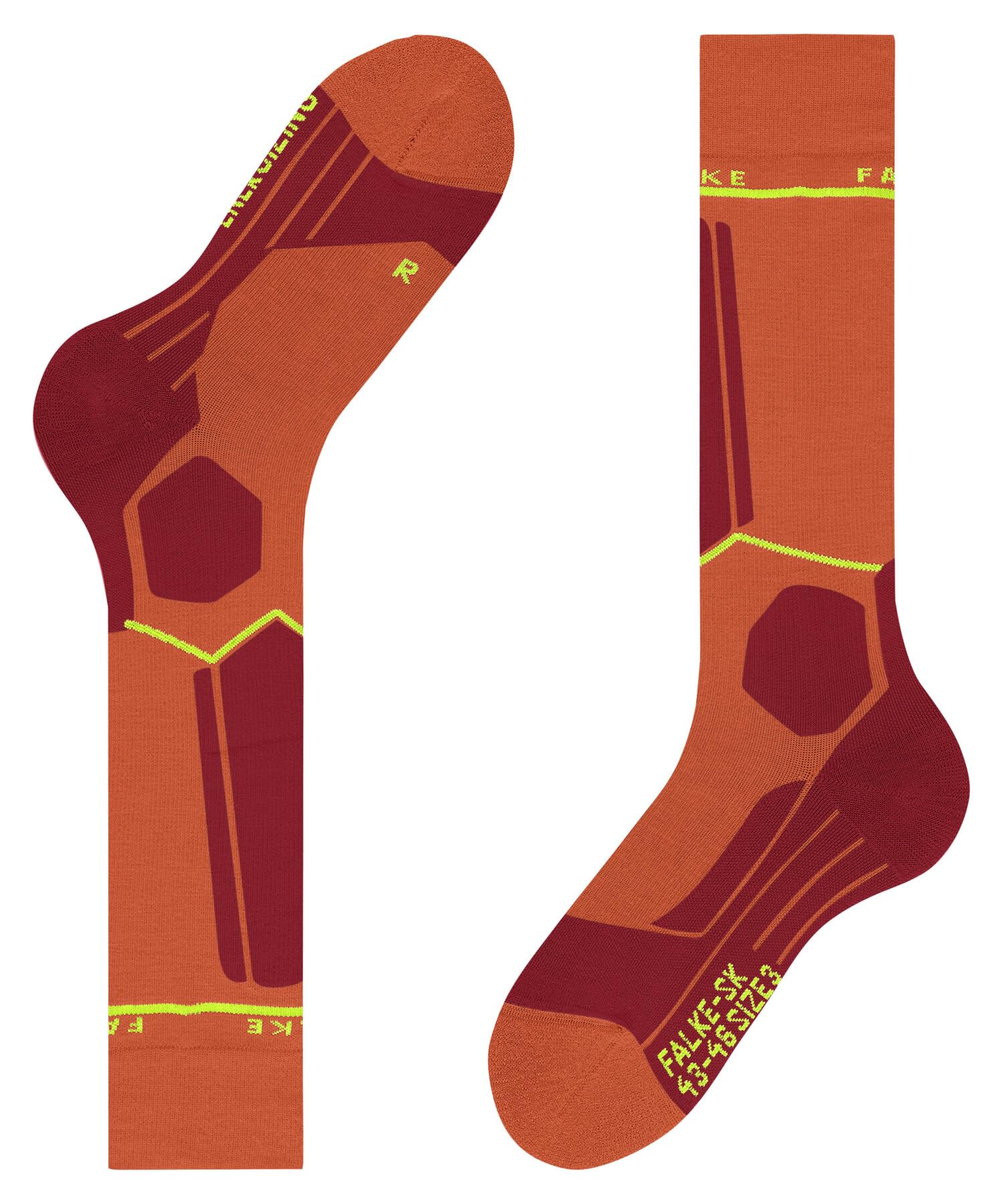 FALKE SK Compression Energy Hommes Mi-bas Skiing flash orange (8036), 39-42 W2