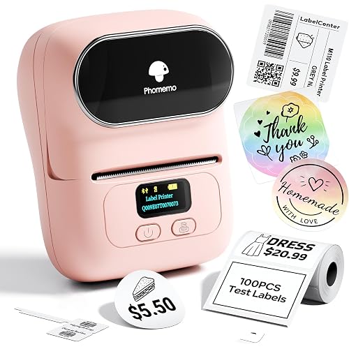 Phomemo M110 Label Printer, Portable Thermal Sticker Printer with Display