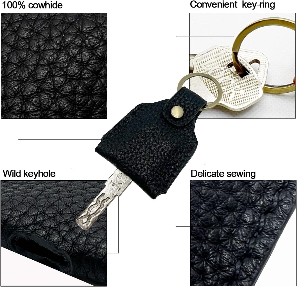 Genuine Leather Key Ring,Key Holder,Key Sleeve for Men,Women,Stylish Key Cover for Broken Key,Key Protector