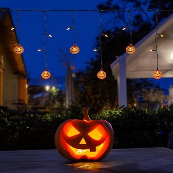 Northlight Pumpkin Curtain Icicle Lights