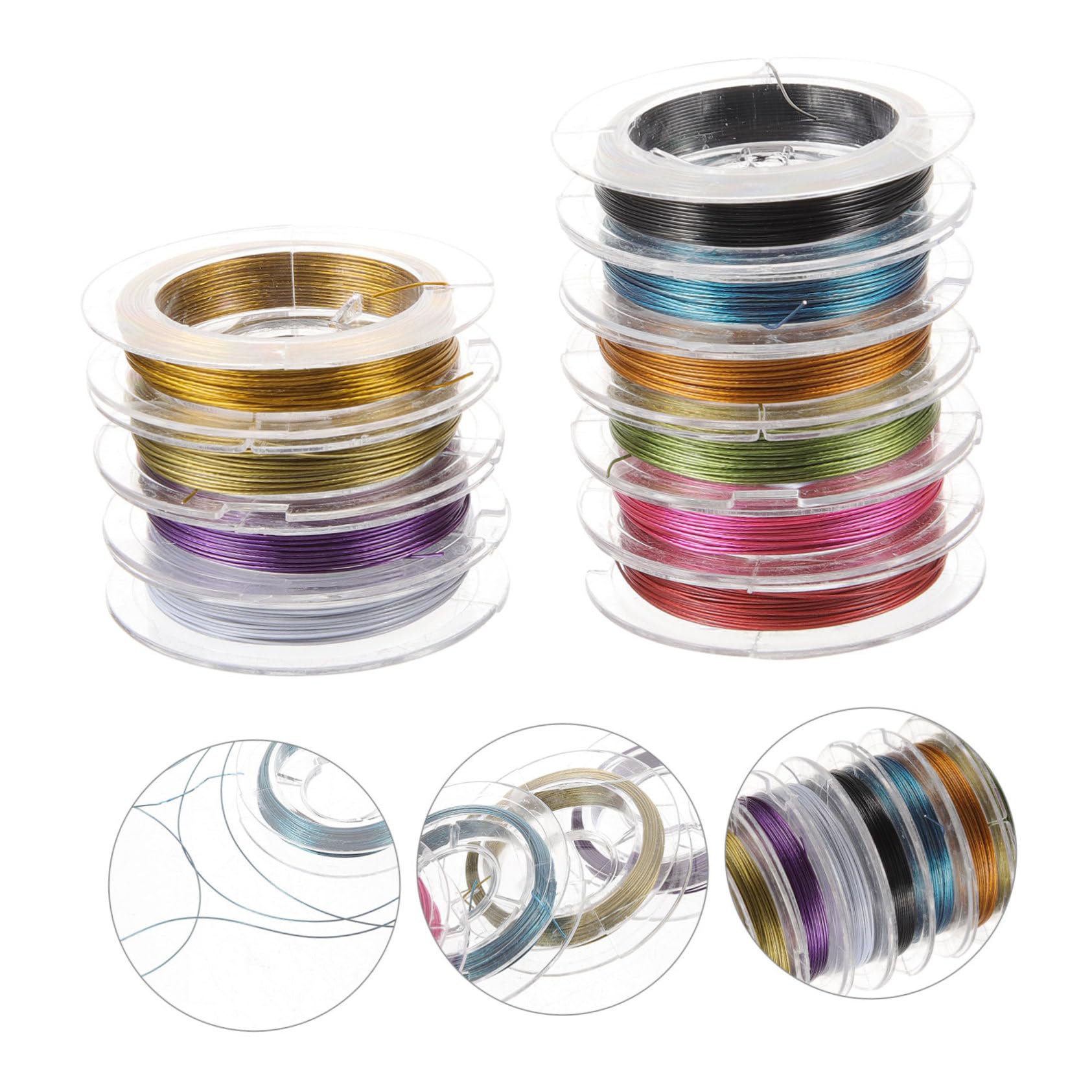 Gadpiparty 4 Sätze Diy Schmuckdraht Biegsamer Metall Draht für Schmuckherstellung Mischfarben für Armbänder Haarschmuck und Bastelprojekte