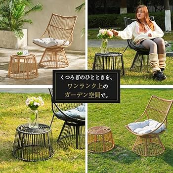 【ベージュ】 ガーデンファニチャー テーブル 2点セット ガーデン ベランダ Amazon.co.jp: ガーデンファニチャー テーブル 2点セット