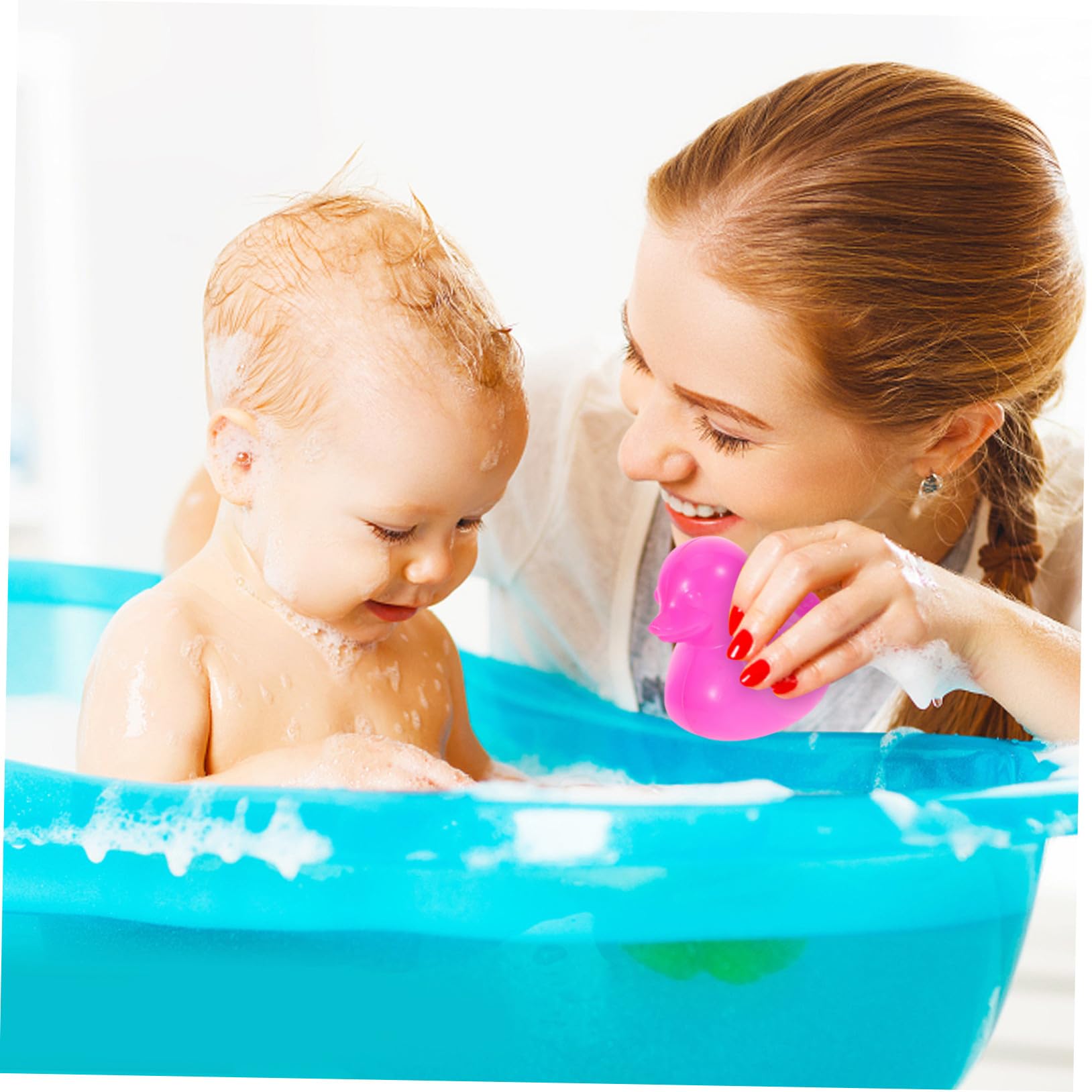 KOMBIUDA Palline Plastica Giocattolo di a Piscina per Forma Anatra Pe 70 e Giochi Sicura Superficie Liscia, 70 Pezzi D'acqua Ragazzo Ragazza Vaschette Indoor