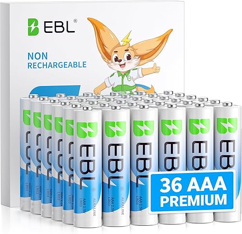Miniatura 15 de EBL Paquete de 24 pilas AAA alcalinas triple A de 1.5 V, potencia alcalina de larga duración para todos tus dispositivos, 10 años de vida útil