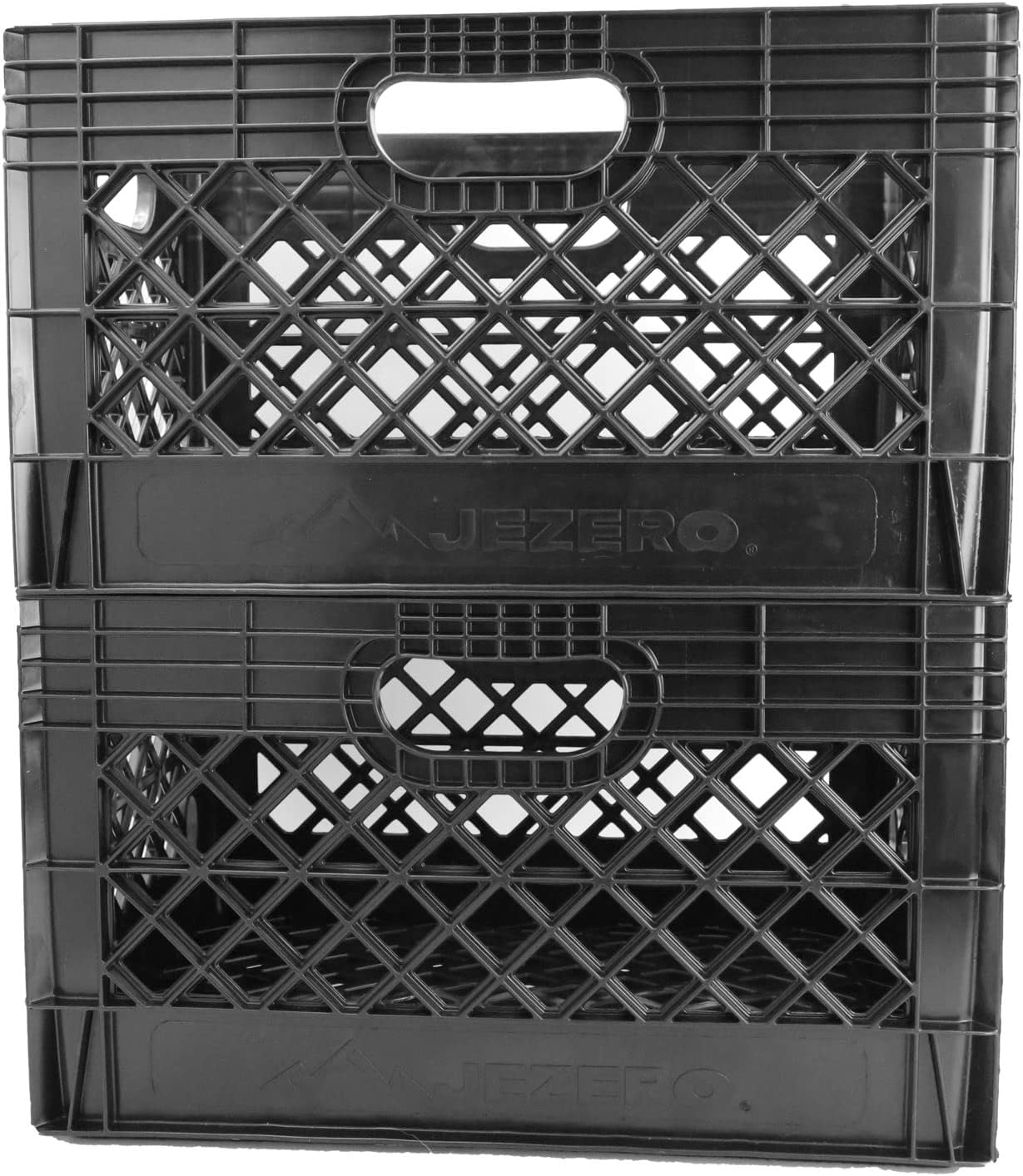 Jezero MC24-2PK Multi-Purpose Milk Crate, Black, Rectangle, 13" x 11" x 19", 2 Pack