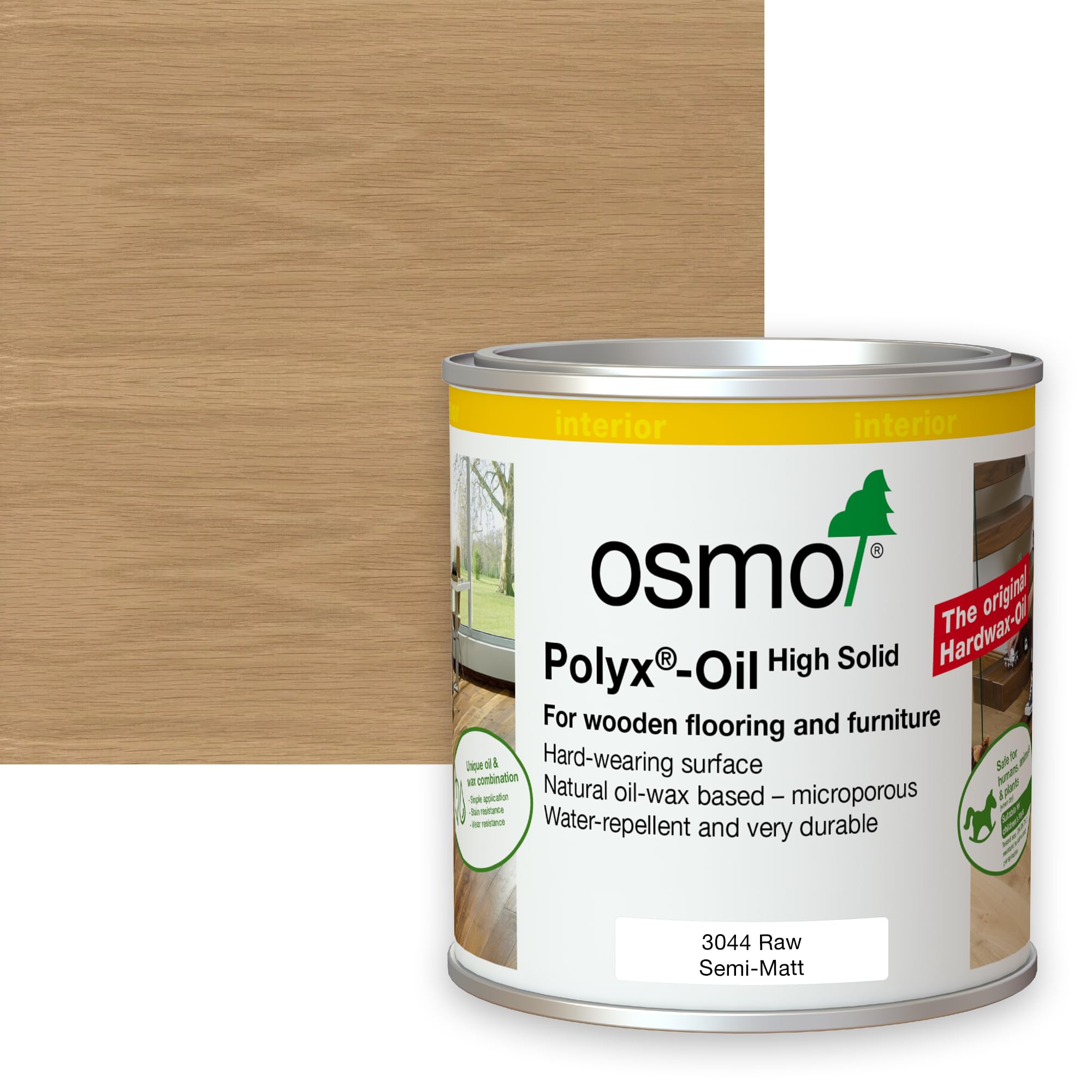 Ambience Hardwood Flooring 3044 Raw, Semi-Matt Osmo Polyx Oil Tints, Semi Matt Finish (750Ml, )