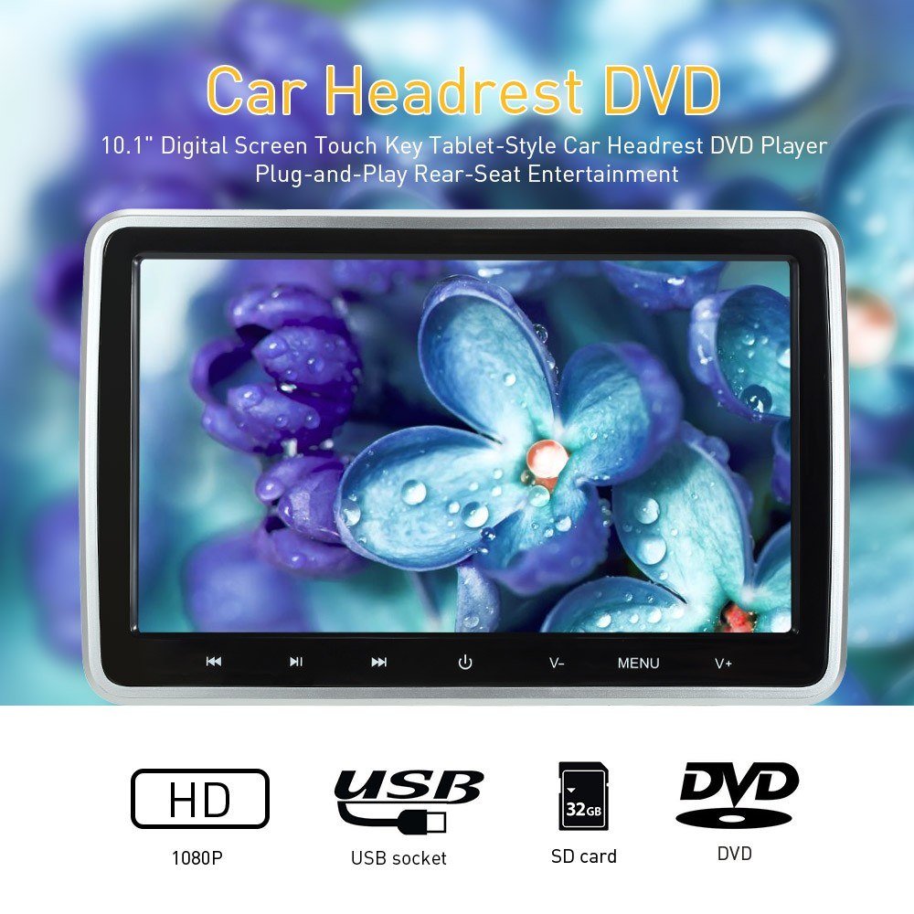 Amazon | 10.1インチ 車載 ヘッドレスト DVDプレーヤー 後部座席用