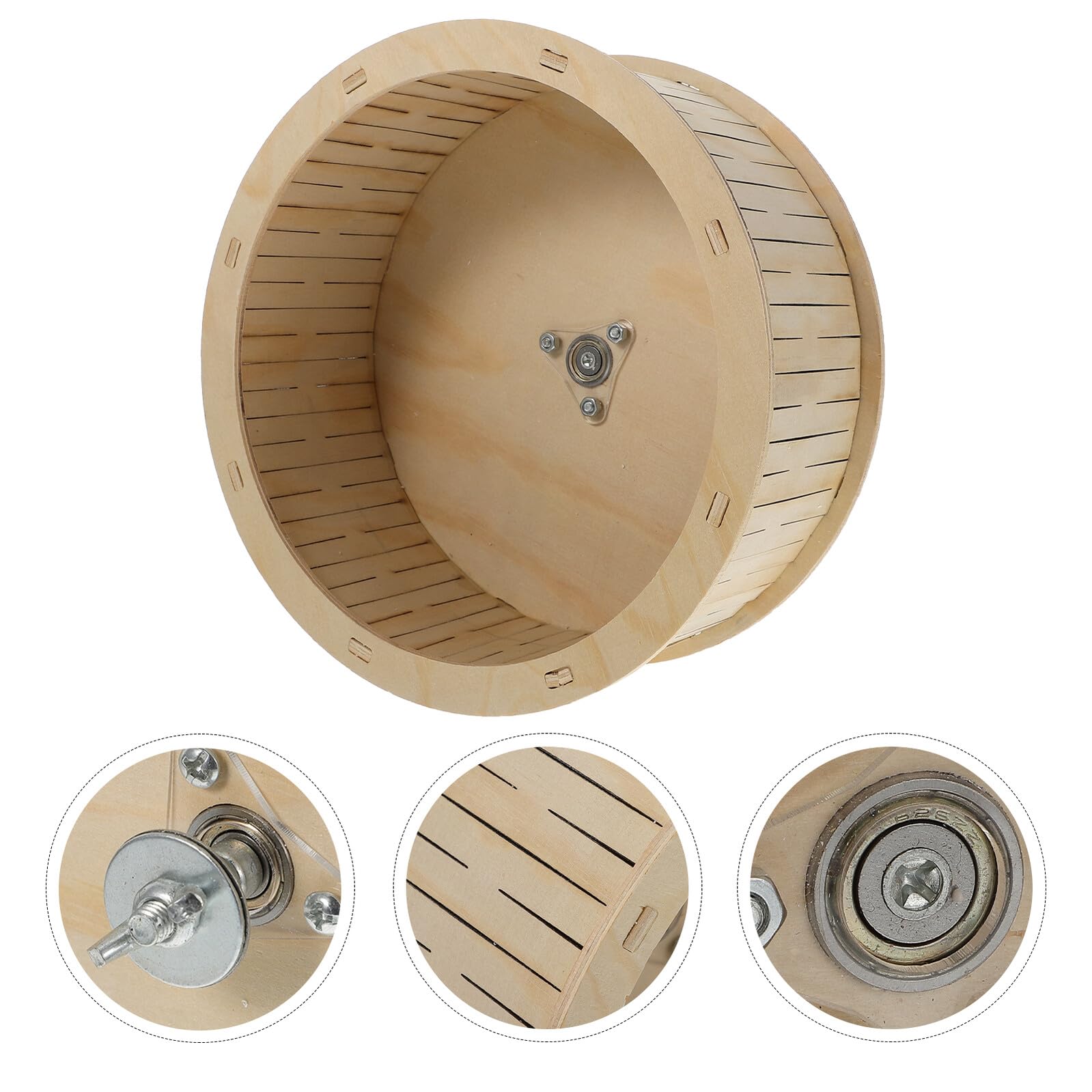 VALICLUD Roue en Bois pour Hamster Silencieuse de 22 CM Roue d'exercice pour Cage à Hamster Naturel pour Chinchilla et Petits Rongeurs Accessoire Anti-Stress Solide