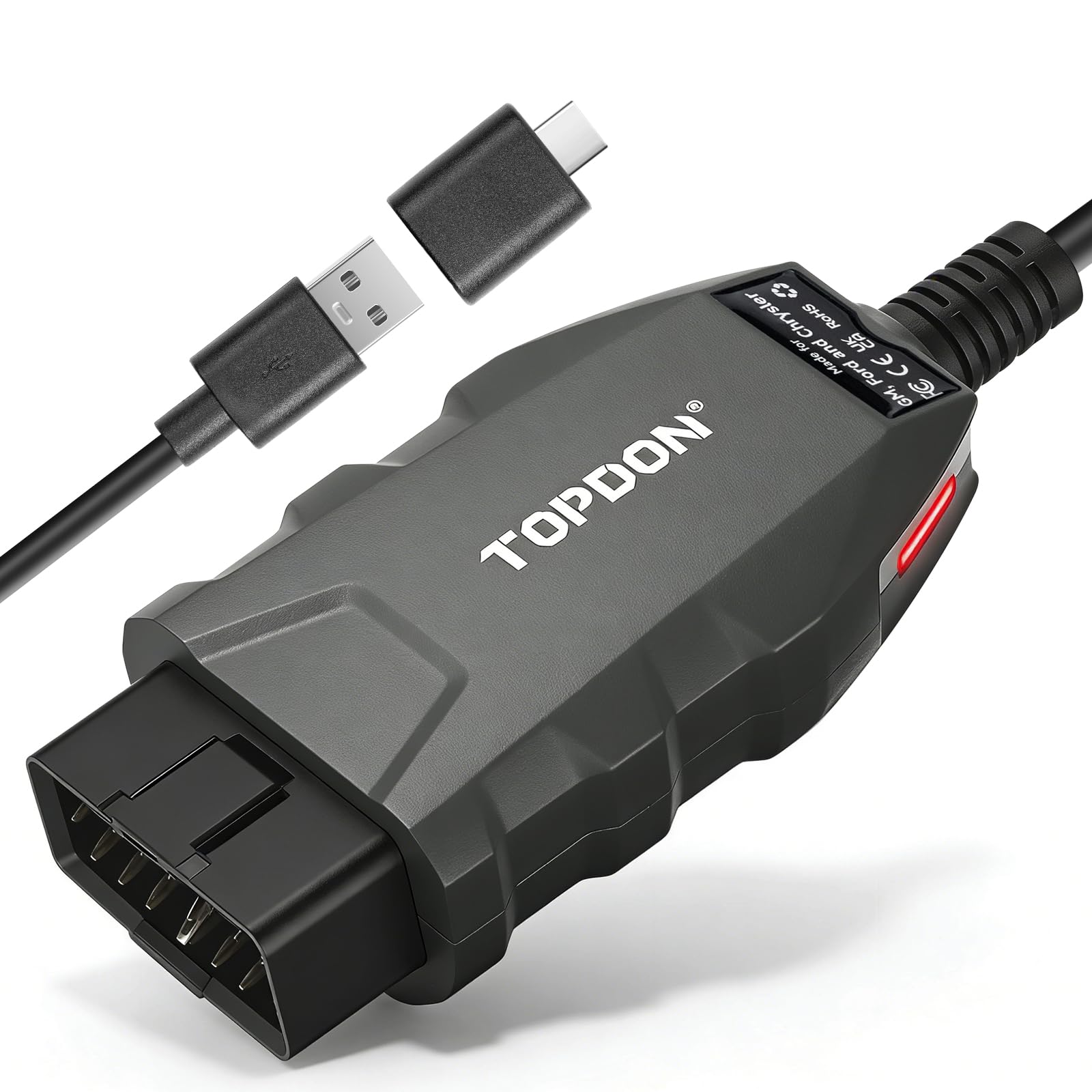Amazon.com: TOPDON 3-in-1 USB OBD2 Adapter for FORScan, High-Speed