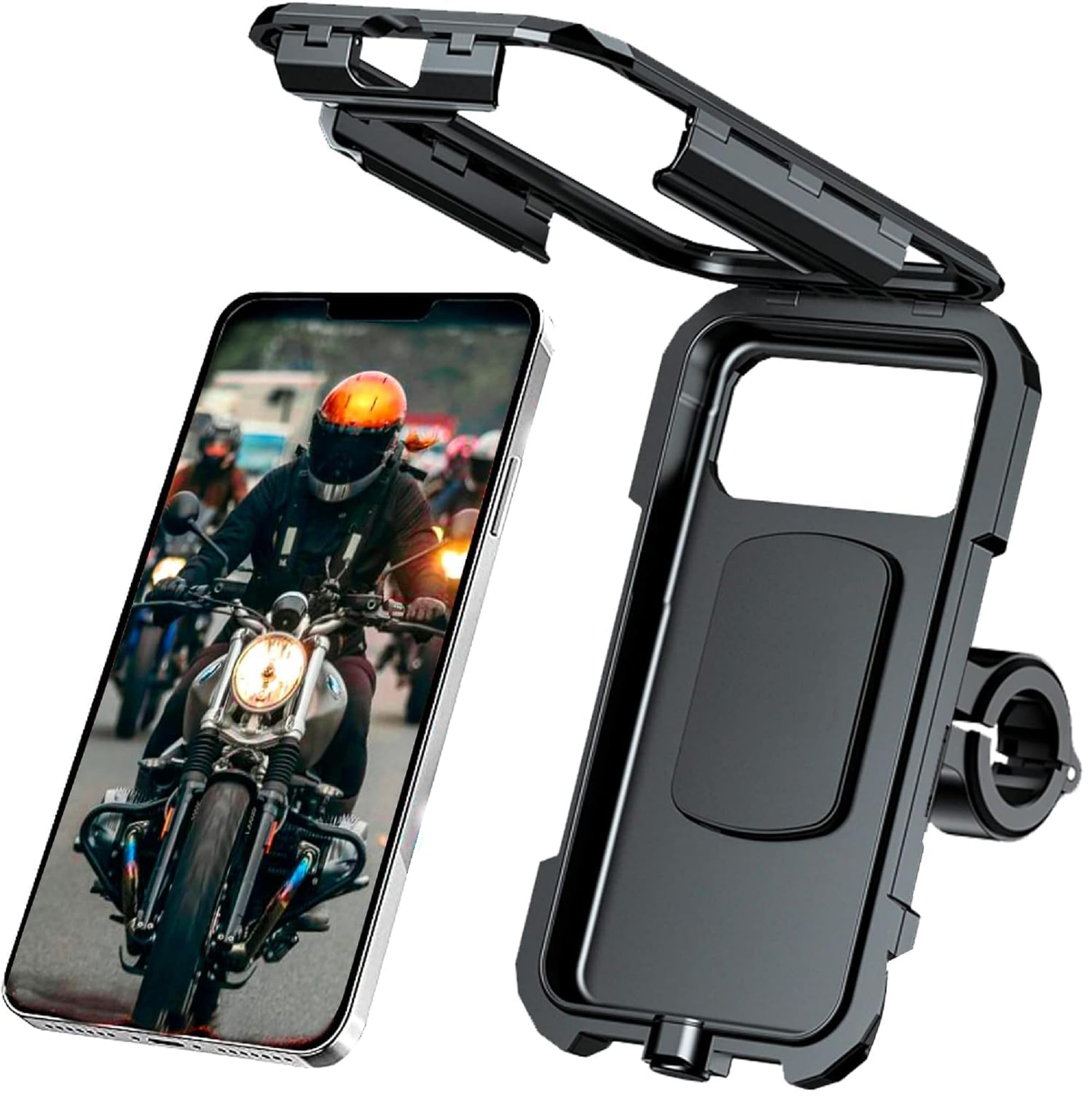 AUGEN Universal Mobile Holder for Bikes with One Click Locking Phone Holder 360° Rotation Phone Mount Anti-Slip and Adjustable Angle for Motorcycles, Bicycles, E-Bikes, Scooters (M3)-image-4