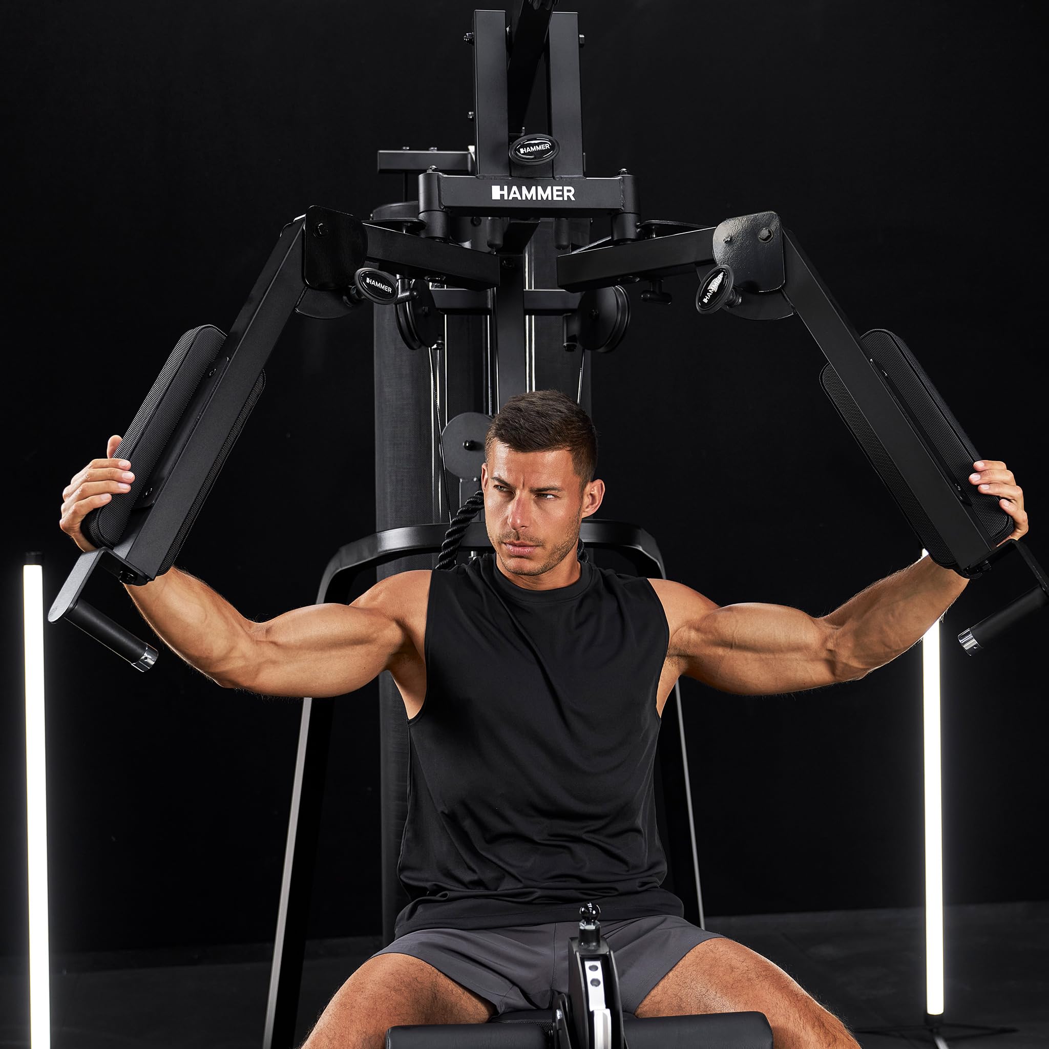 HAMMER Finnlo Kraftstation Autark 1500, Multigym, inkl. Zubehör, Fitnessstation für Zuhause, über 30 Übungen Trainingsstation Kraftstation für Zuhause