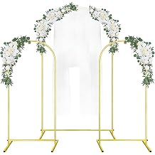 GILPWA Wedding Arch Backdrop Stand 7.2FT, 5.9FT, 5.9FT Set of 3 Gold Metal Arch Balloon Stand for Wedding Ceremony Baby Shower Birthday Party Balloon Arch Decoration
