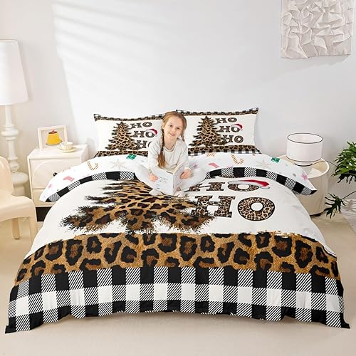 Vista 118 de Juego de funda de edredón rosa de Navidad para niñas, tamaño matrimonial, lindo juego de ropa de cama de dibujos animados de pingüino de Papá Noel