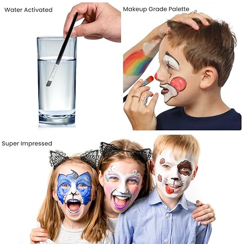 Miniatura 4 de Pintura facial y corporal a base de agua, flash profesional, no tóxico, seguro, tatuaje, Halloween, fiesta, artista, kit de pintura de maquillaje