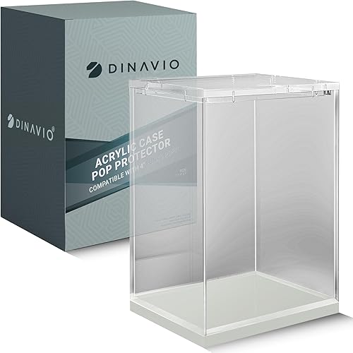 Funko Pop Protector  vitrina de acrílico  Diseño apilable resistente  Estuche de 0.157 in para figuras de vinilo de 4 pulgadas  Base blanca