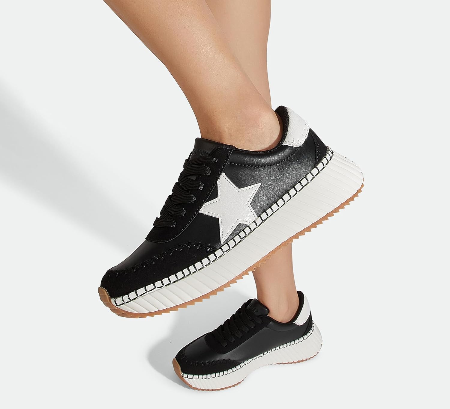 LUCKY STEP Women's Star Platform Sneakers Fashion Chunky Retro Trendy Casual Tennis Running Trainning Walking Shoes - Image 6