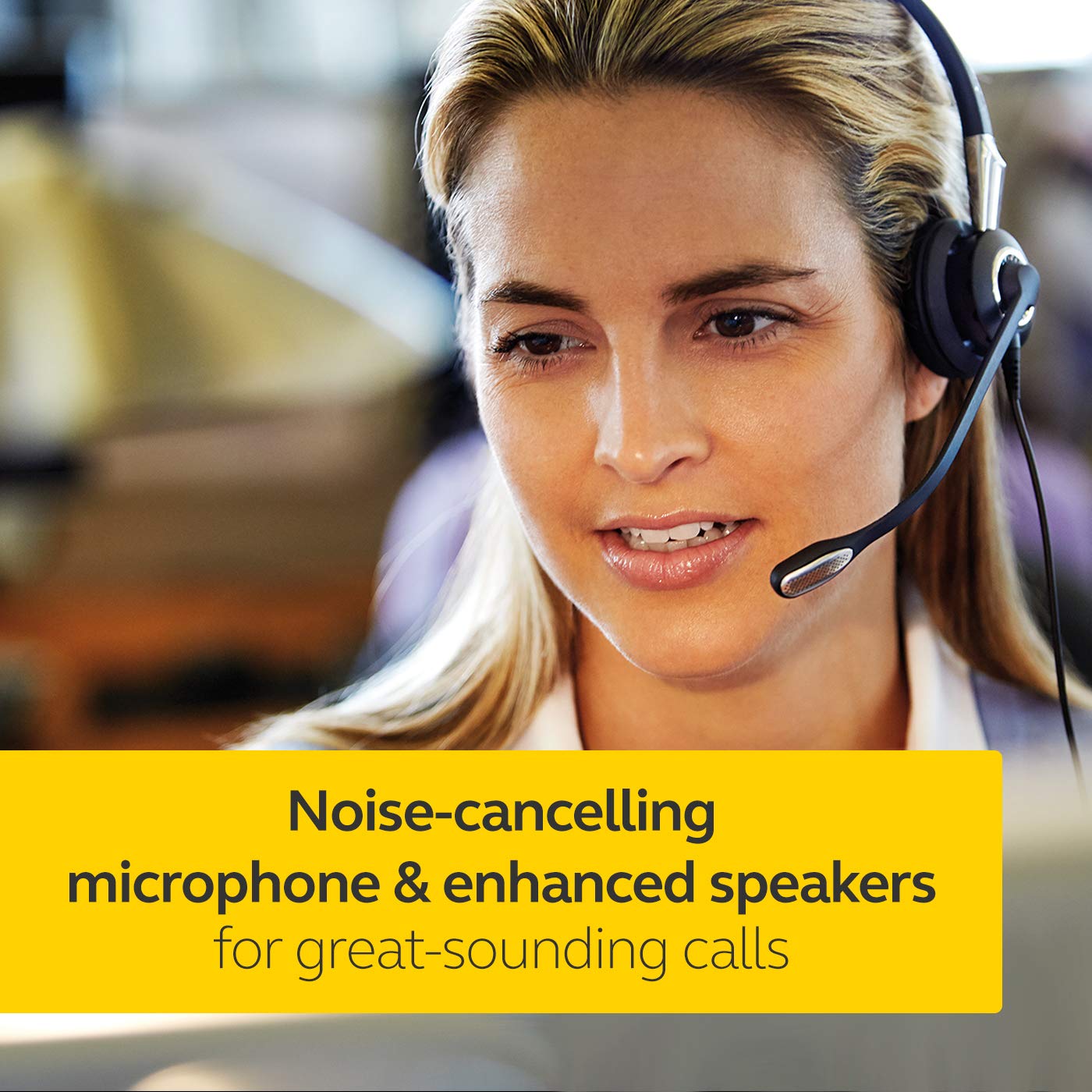 Jabra Q711383 Biz 2400 II Duo USB leistungsfähiges Call-Center-Kabel-Headset für MS Skype for Business, Controller mit programmierbaren Tasten, NC
