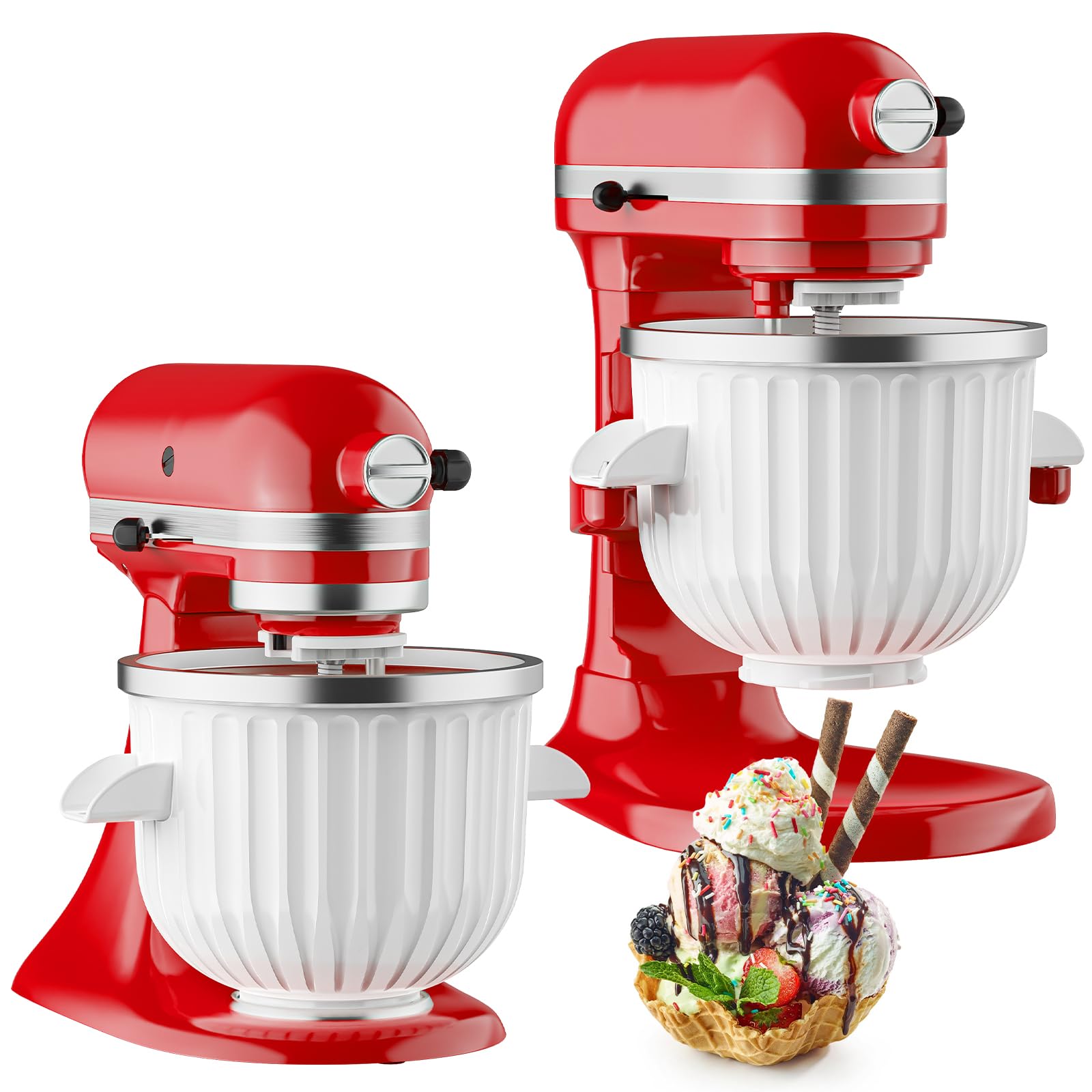 Accesorio para helados de batidora KitchenAid tazón de yogur Focollk de 4.5 cuartos
