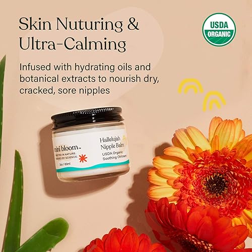 Miniatura 4 de Bálsamo para pezones Mini Bloom Hallelujah  Ungüento calmante orgánico USDA  Restaura y repara pezones secos agrietados sensibles  Sin lanolina