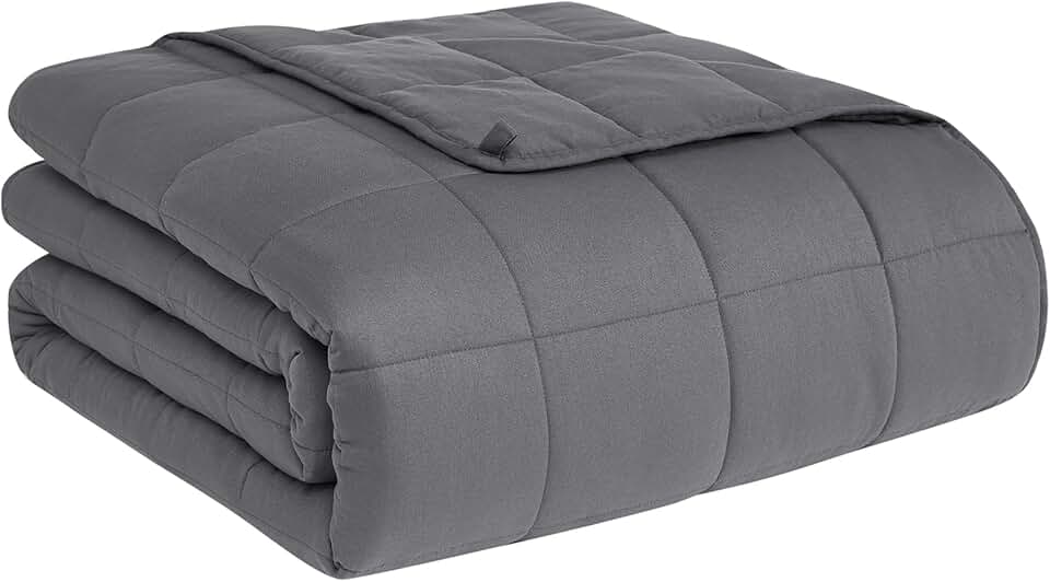 CuteKing Cobertor pesado para adultos (6,8 kg, 122 x 183 cm, completo, cinza) cobertor pesado para 63,5 a 68 kg, cobertor pesado para resfriamento e aquecimento com contas de vidro premium, cobertor