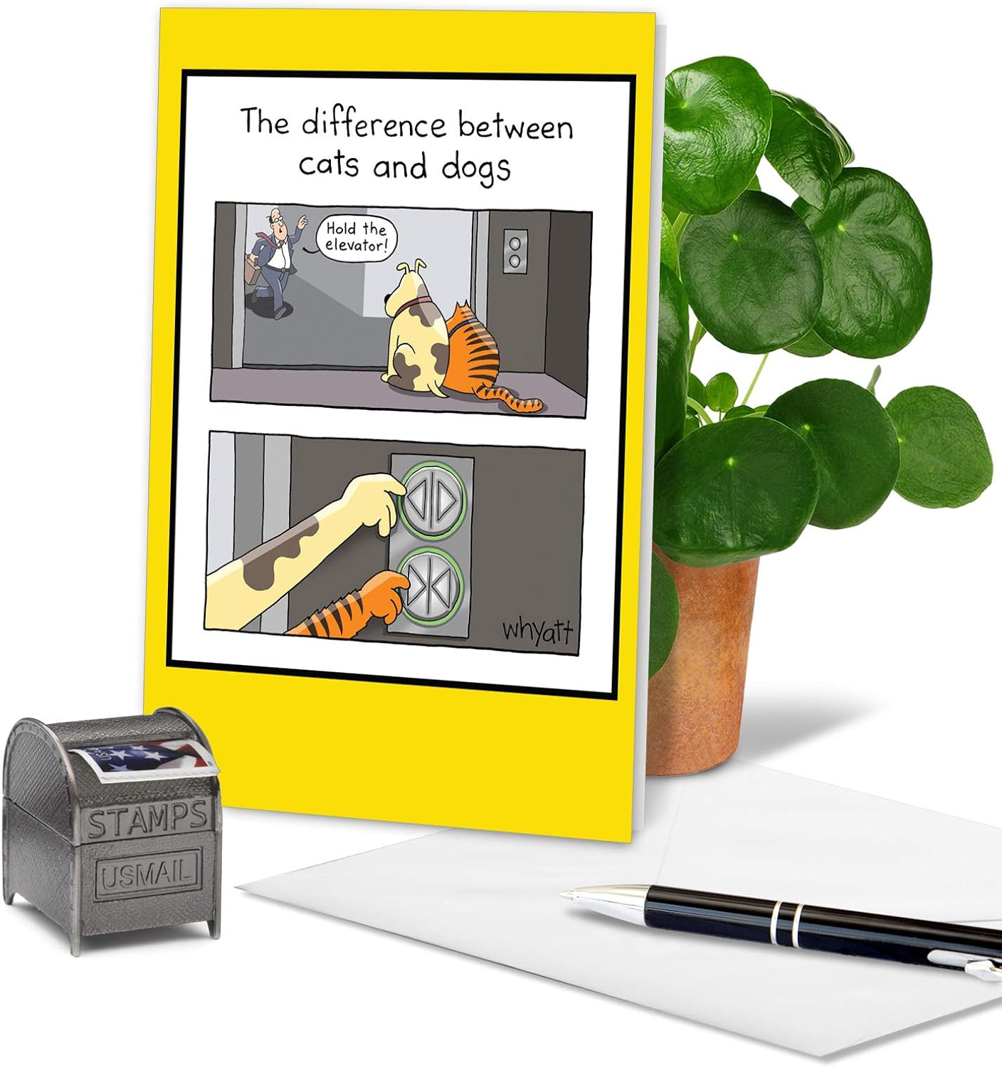 NobleWorks - 1 Funny Card for Happy Birthdays - Hilarious Cartoon Notecard with Envelope, Bday Celebration (Buyer Discretion Advised) - Hold the Elevator C4856BDG - Image 3
