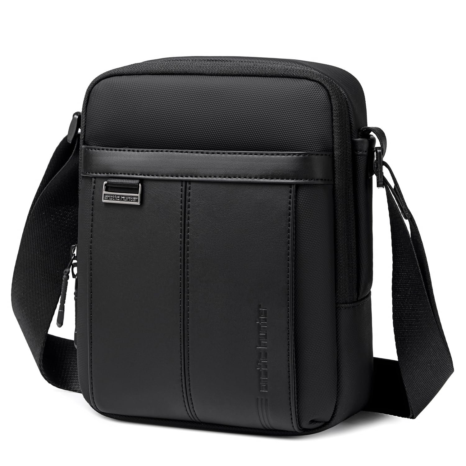 Arctic Hunter Crossbody Sling Bag for Men Women, Lightweight 3.8L Shoulder Bag with 8" Tablet Sleeve, Water-Repellent Polyester, Anti-Theft Back Pocket, for Office, Casual & Biking (Black)
