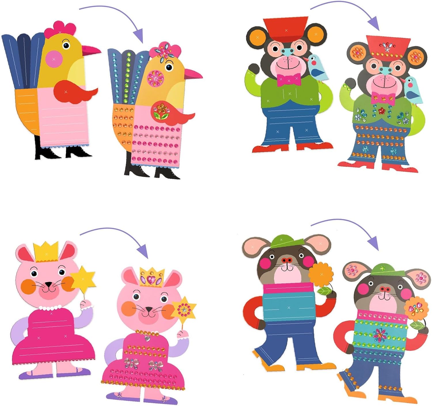 DJECO - A&C Skill Games, Multicolor (30090) - Craft Projects - Glow-in-The-Dark Stickers - Enhances Creativity and Safe for Children