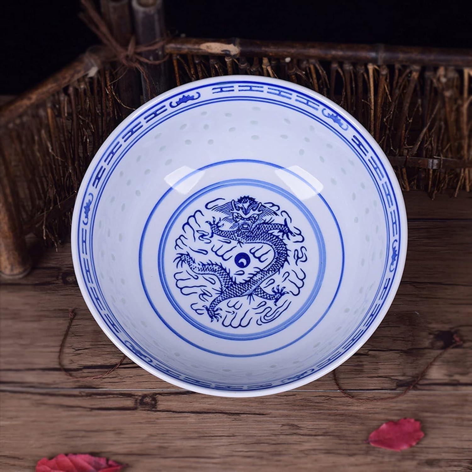 Ramenschalen aus Keramik, 17,8 cm, Porzellan, asiatische Nudelschale für Suppe, Müsli, Reis, Udon, Retro-Design, perfekt für Desserts und Essen