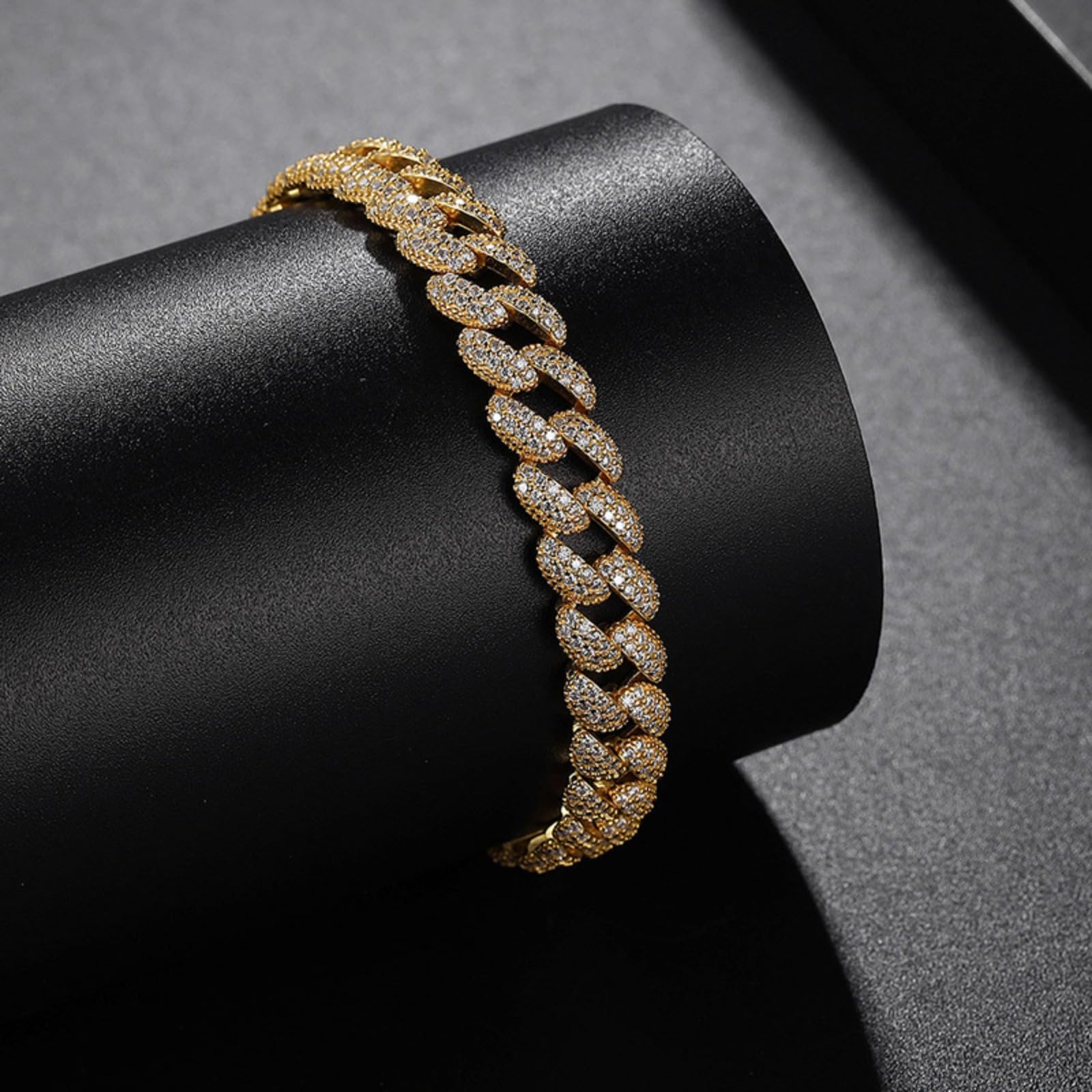 Pulsera de moissanita para hombre, pulsera de eslabones cubanos, hipoalergénica, plata de ley 925, pulseras de oro para hombre, color D, pulsera de cadena de diamantes VVS1, 16-21 cm