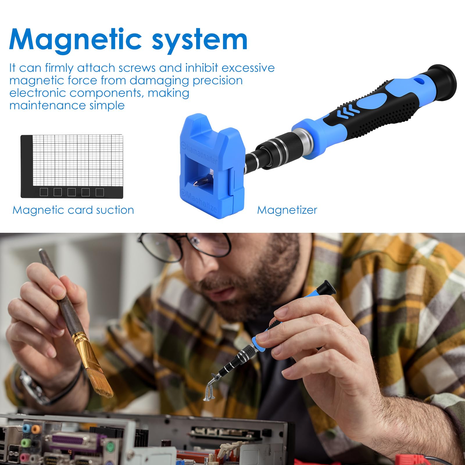 Set di cacciaviti di precisione manuali da 142 pezzi Cacciavite ergonomico per riparazione elettronica con 120 punte per la riparazione del telefono del computer tablet