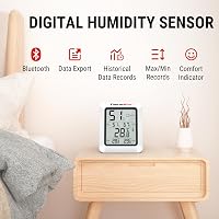 ThermoPro TP350 Bluetooth Hőmérő és Páratartalom Mérő 80m Hatótávval - Adatexportálás, Alkalmazásvezérlés Otthonhoz, Irodához, Borpincéhez 3