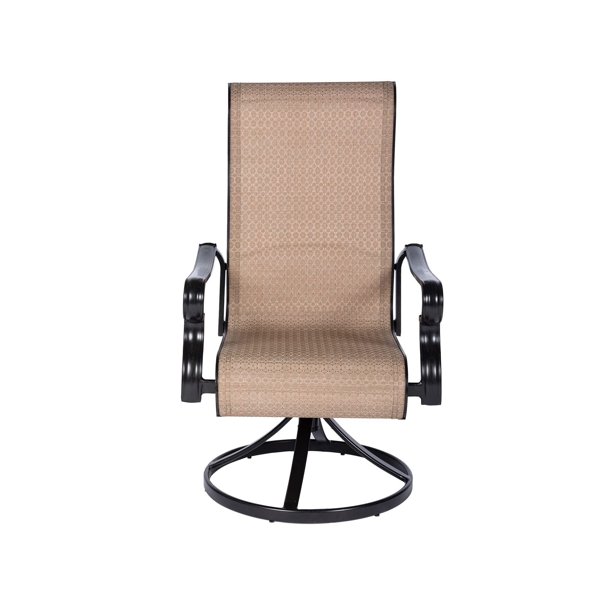 Hanover 5-Piece Brigantine Modern Outdoor Dining Set | 4 Contoured Swivel Rocker Chairs | 50'' Round Cast-Top Table | Weather, Rust, UV Resistant | Tan/Bronze | BRIGDN5PCSWRD. chairs only