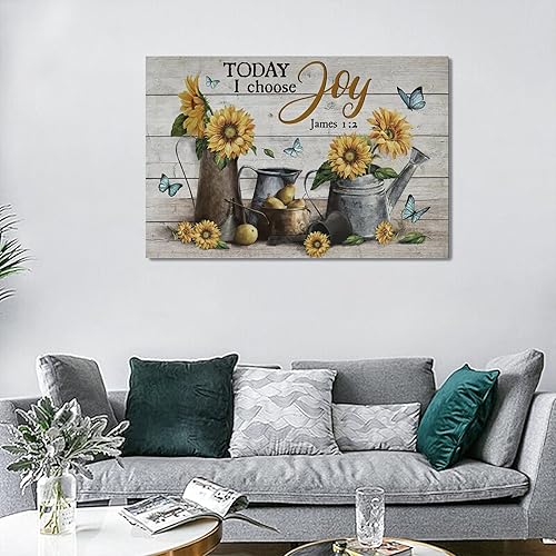 Miniatura 5 de Arte de pared de flores de granja, cuadros de girasol campestre, decoración de pared rústica y floral, lienzo impreso, pintura moderna para el