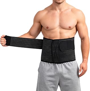 Abdominal Binder for Men Women, Adjustable C Section Belly Band Postpartum Wrap, Soft Hernia Support Belt for Hysterectomy Surgery Recovery, Breathable Sacroiliac Compression Band