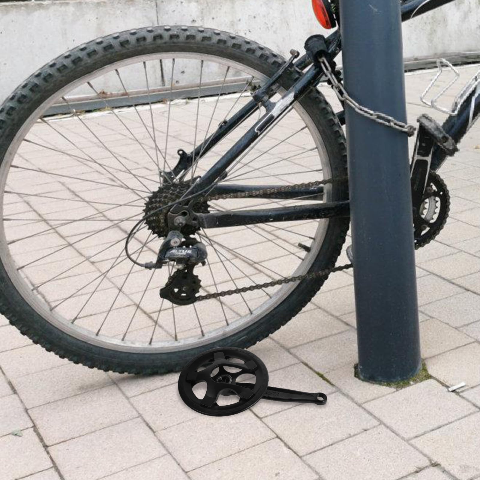 Toyvian Pédalier de Vélo à 36 Dents Mono Vitesse Double Cache-chaîne Noir | Acier au Carbone, Compatible Vélo de Route, Installation Simple, Lot de 1 Pièce