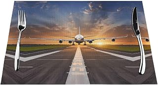 Airport Print Print Woven Placemat Elegant Woven Placemat - Heat-Resistant, Non-Slip, and Easy to Clean