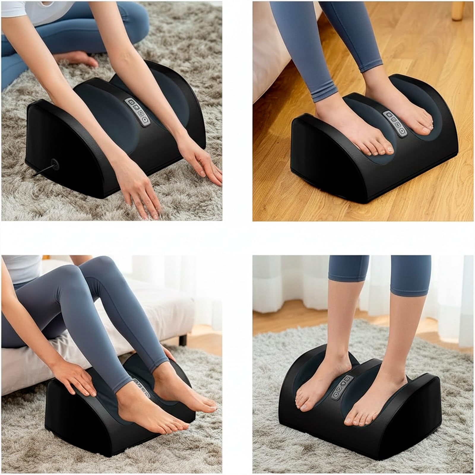 Masajeador de Pies y Piernas Shiatsu con Calor, Masajeador de Piernas, Masaje de Tejido Profundo, Rodillos de Masaje, Mejora la Circulación, Regalo para Mamá, Papá y Amigos