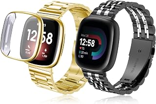 ZPJPPLX for Fitbit Versa 4/Sense 2 Metal Bands for Men Women,Compitaple with Fitbit Versa 3/Sense Stainless Steel Watch Band