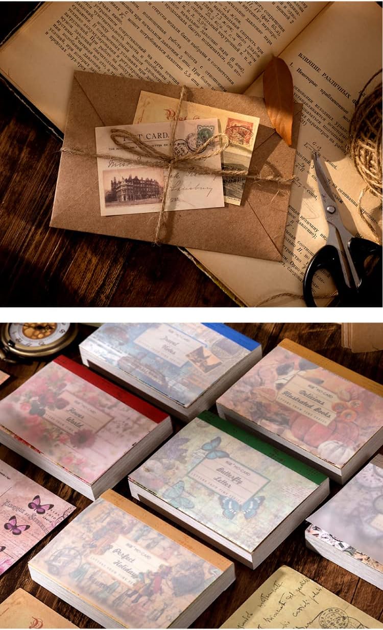 Alideco600 pcs Vintage Scrapbook Paper,Letter from Time Scrapbooking Paper for Journaling Supplies, Decorative Craft Paper for Junk Journals (shiguanglaixin)