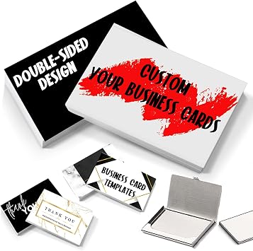 Custom Business Cards with Logo - Personalized Double Sided Printing Business Card, 300GSM Coated Paper Text & Photo Card for Professional Networking 100pcs