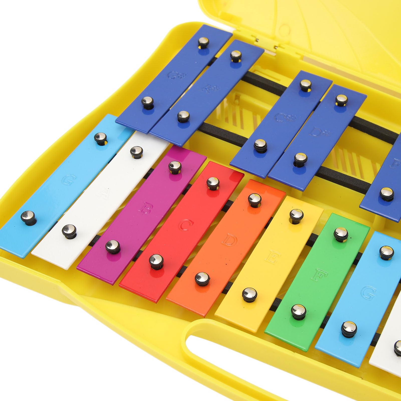 Xilofono Professionale, Xilofono Portatile con Chiave in Metallo, Alluminio Colorato, Durevole, Eccellente qualità di Intonazione, con Scatola Gialla per la Scuola
